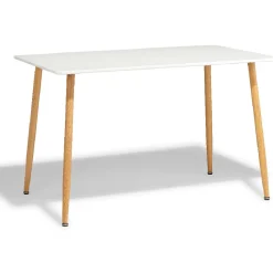 Table 4 à 6 couverts Bergen bois clair et blanc