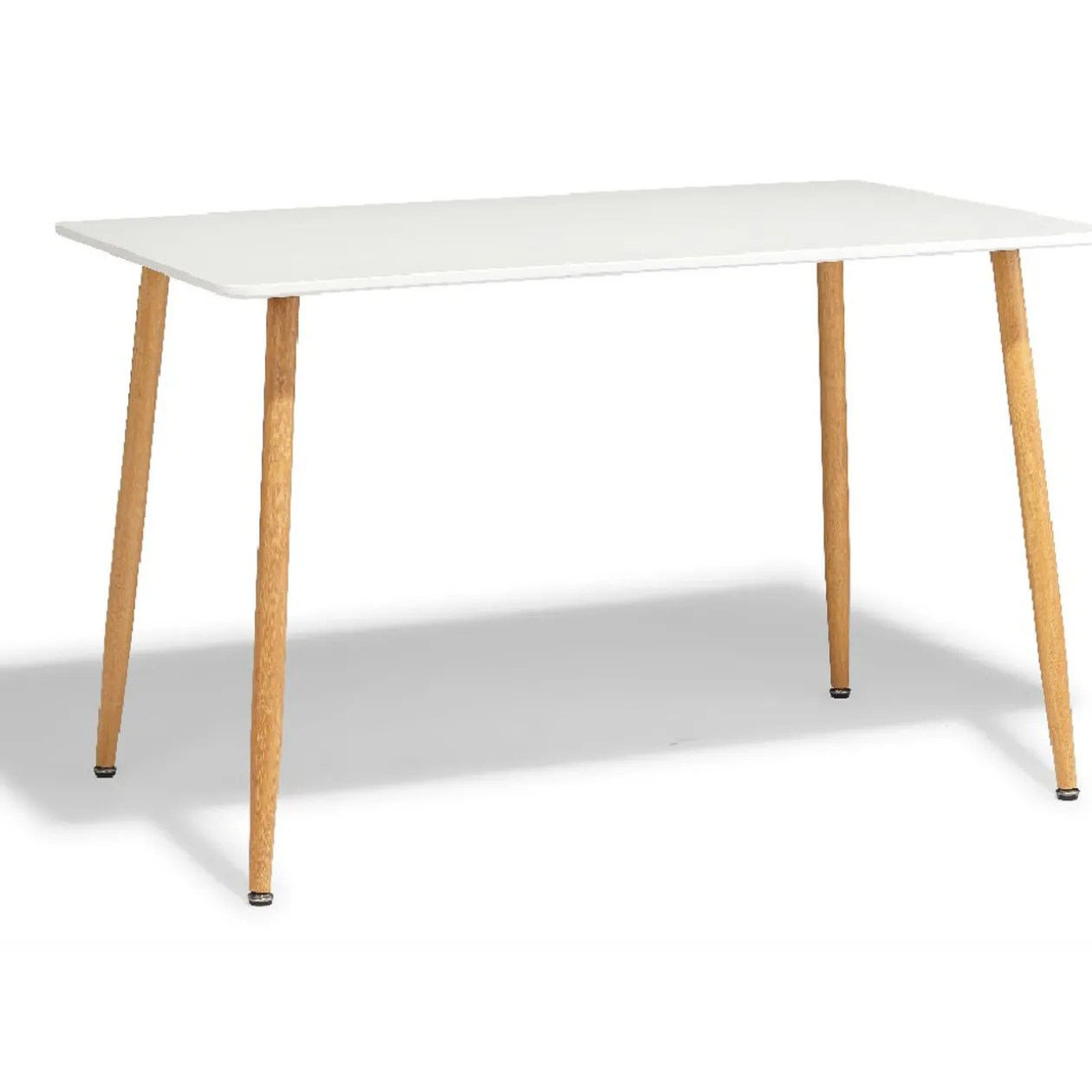 Table 4 à 6 couverts Bergen bois clair et blanc