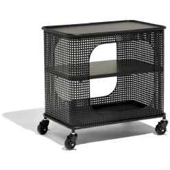 Table basse à roulettes Mahel 50x30x49cm métal noir