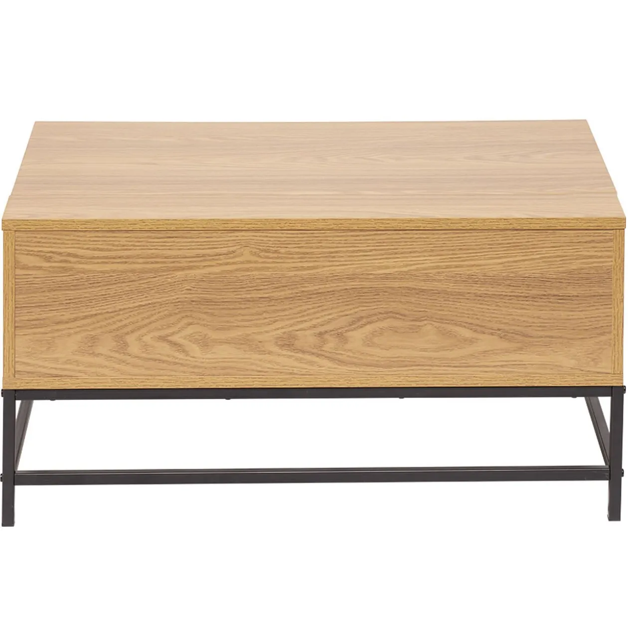 Table basse avec plateau relevable couleur chêne et noir