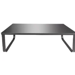 Table basse Axel noir plateau verre trempé