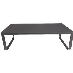 Table basse Axel noir plateau verre trempé