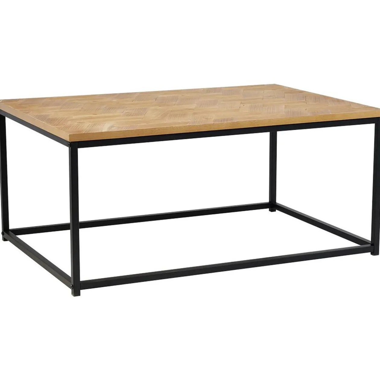 Table basse console en bois pieds métal noir