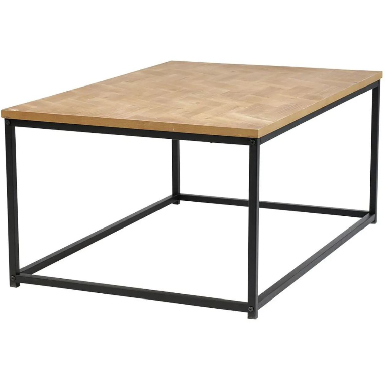 Table basse console en bois pieds métal noir