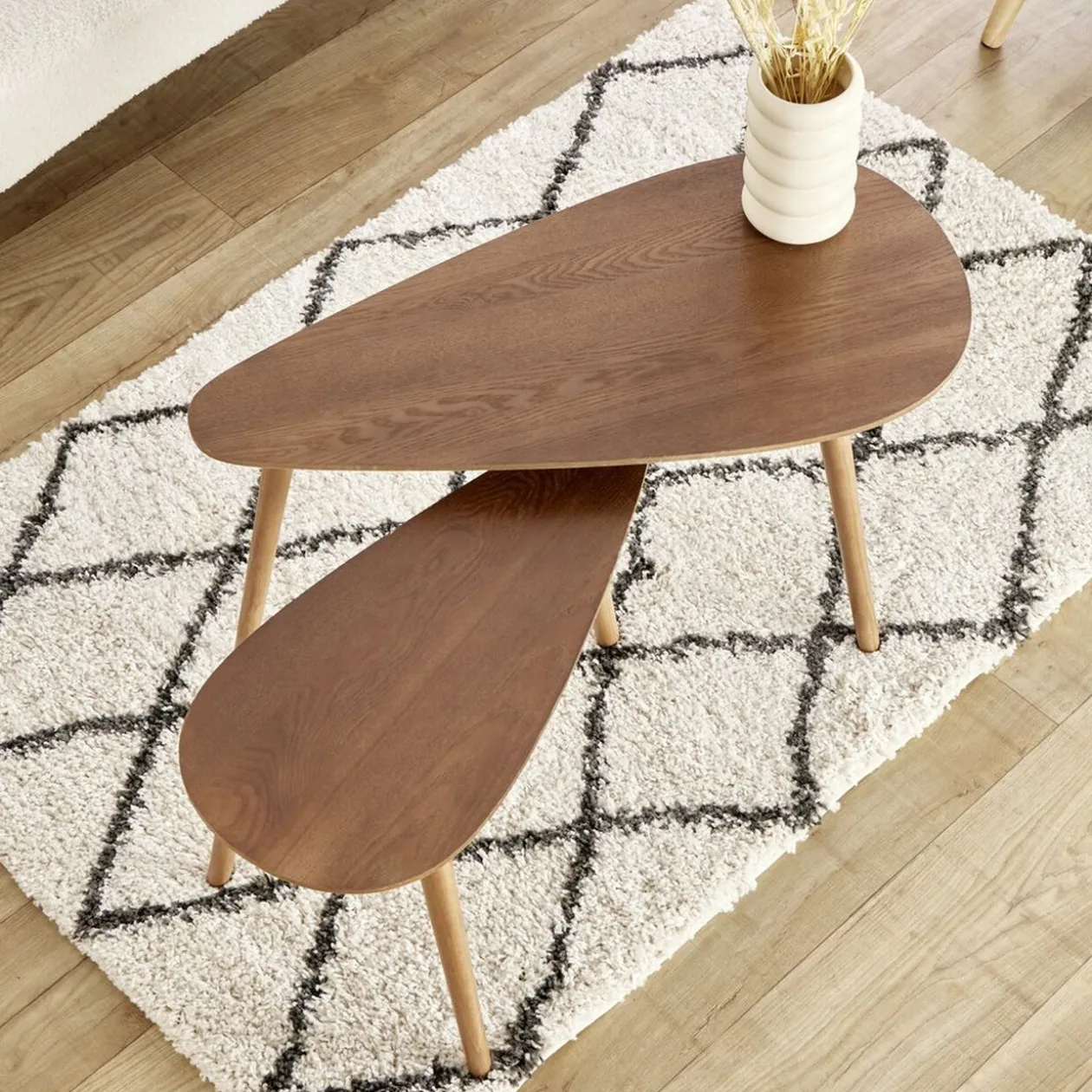 Table basse gigogne Néréa x2 bois marron