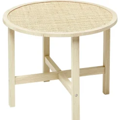 Table basse Kanna cannage de rotin Ø60xH45 cm