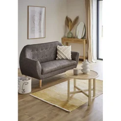 Table basse Kanna cannage de rotin Ø60xH45 cm