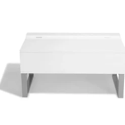Table basse Luminosa blanche avec coffre intégré