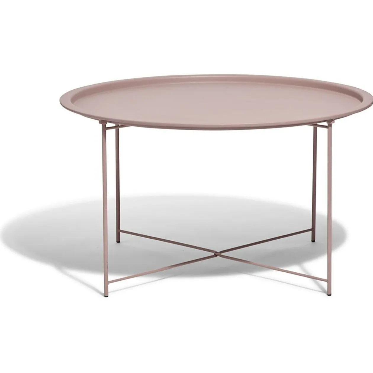 Table basse Maddy en métal rose poudré