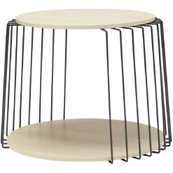 Table basse métal filaire plateau bois