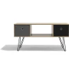 Table basse naturelle Denver 2 tiroirs et 1 niche