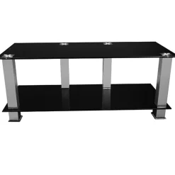 Table basse noire verre trempé