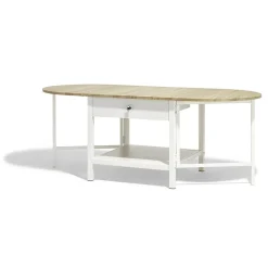 Table basse rabattable blanche Bristol 1 tiroir