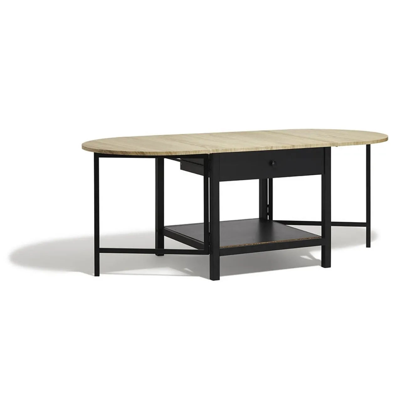 Table basse rabattable noire Bristol 1 tiroir