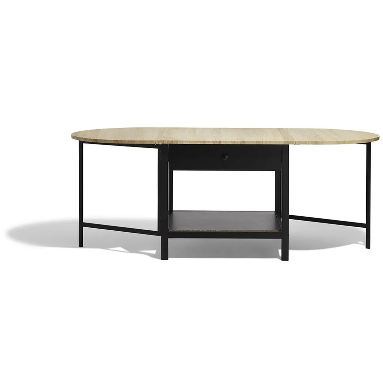 Table basse rabattable noire Bristol 1 tiroir