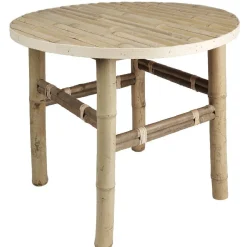 Table basse ronde en bambou naturel