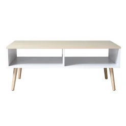 Table basse Stockholm blanc naturel