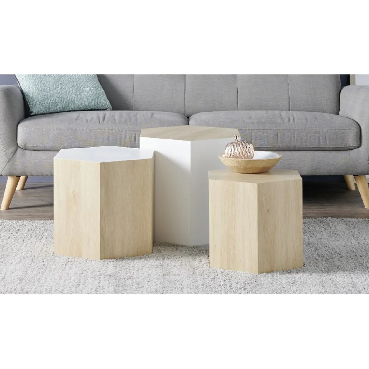 Table basse X3 hexagonale MDF