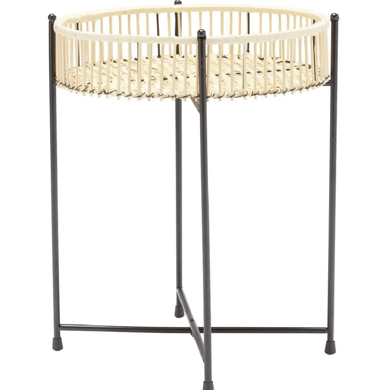 Table d'appoint en bambou pieds métal