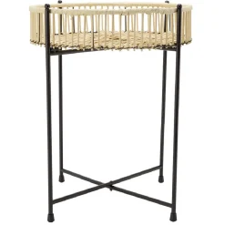 Table d'appoint en bambou pieds métal