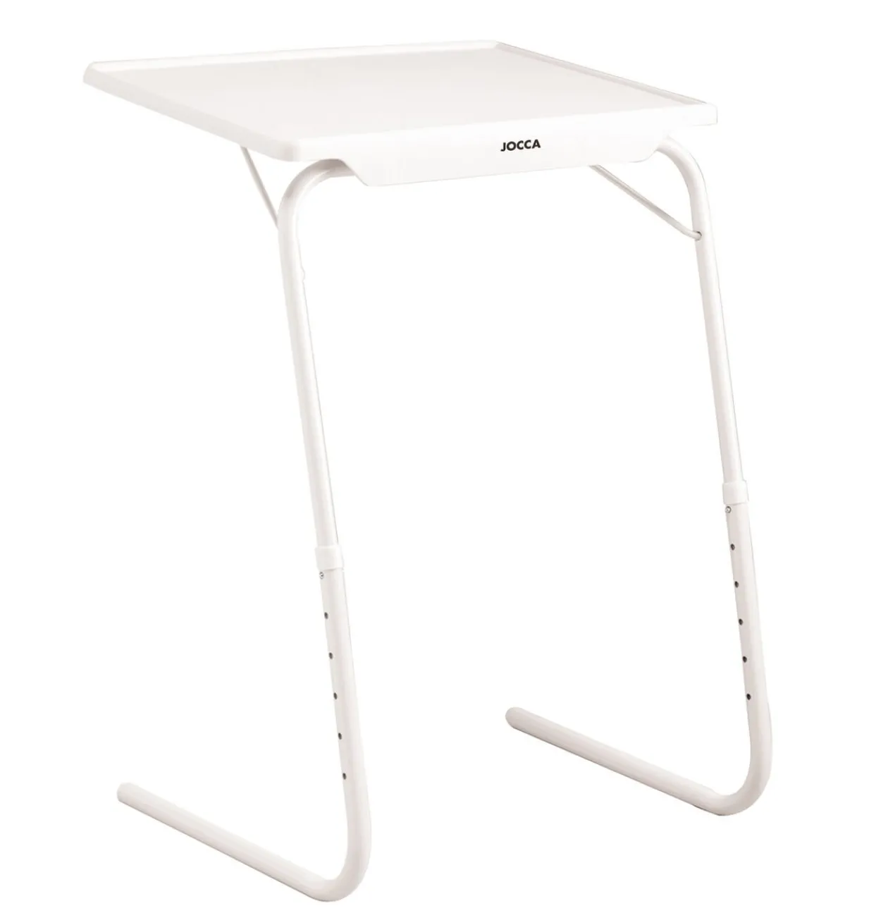 Table d'appoint réglable pliable métal blanc