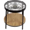 Table d'appoint ronde avec horloge intégrée chiffres romains - Oclock