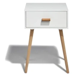 Table de chevet Bergen blanche 1 tiroir