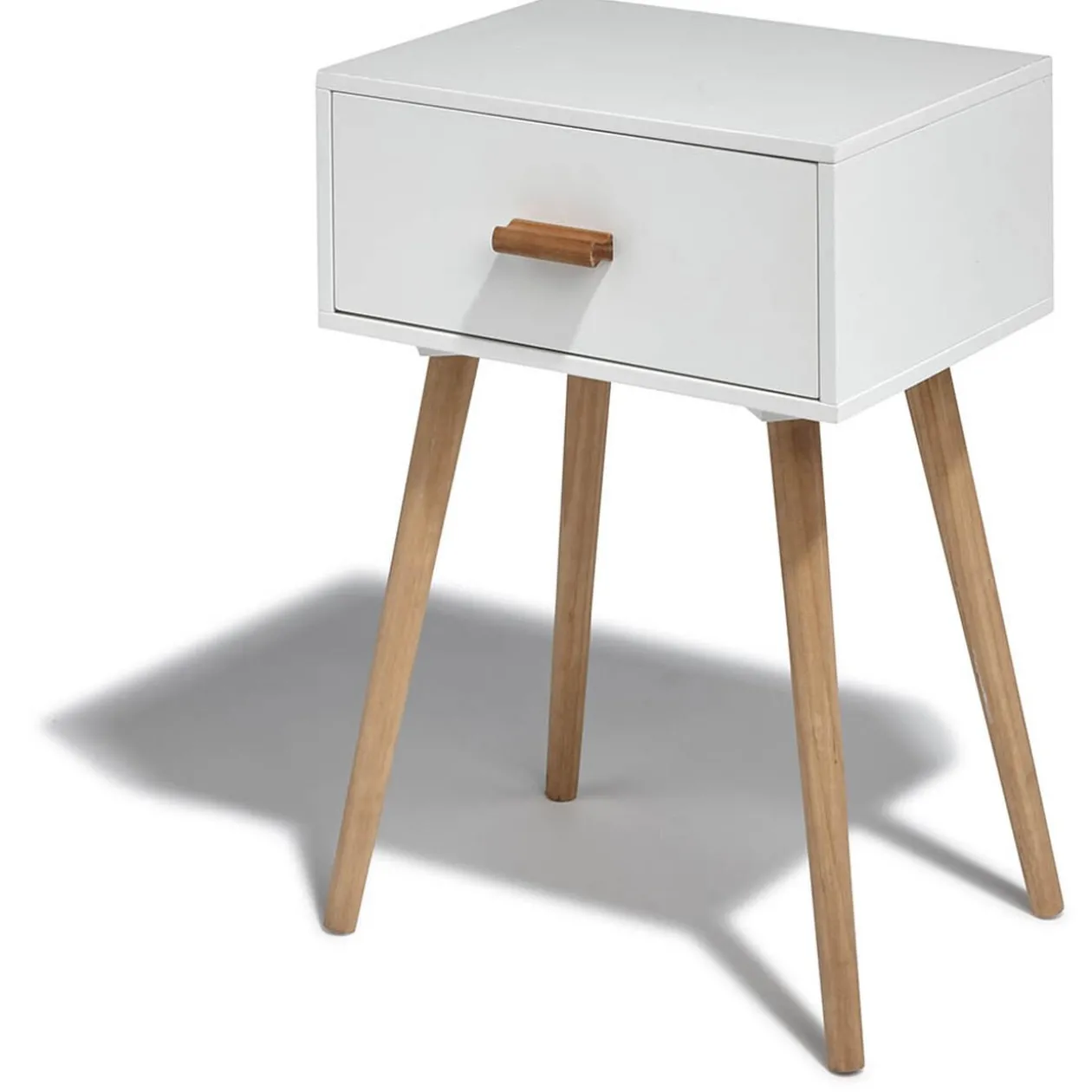 Table de chevet Bergen blanche 1 tiroir
