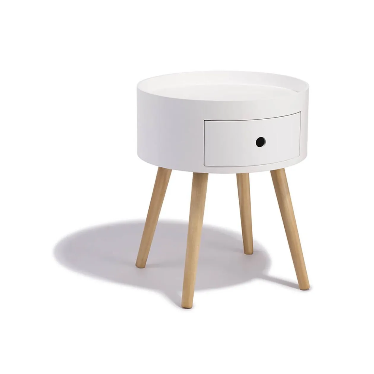 Table de chevet Bergen blanche 1 tiroir