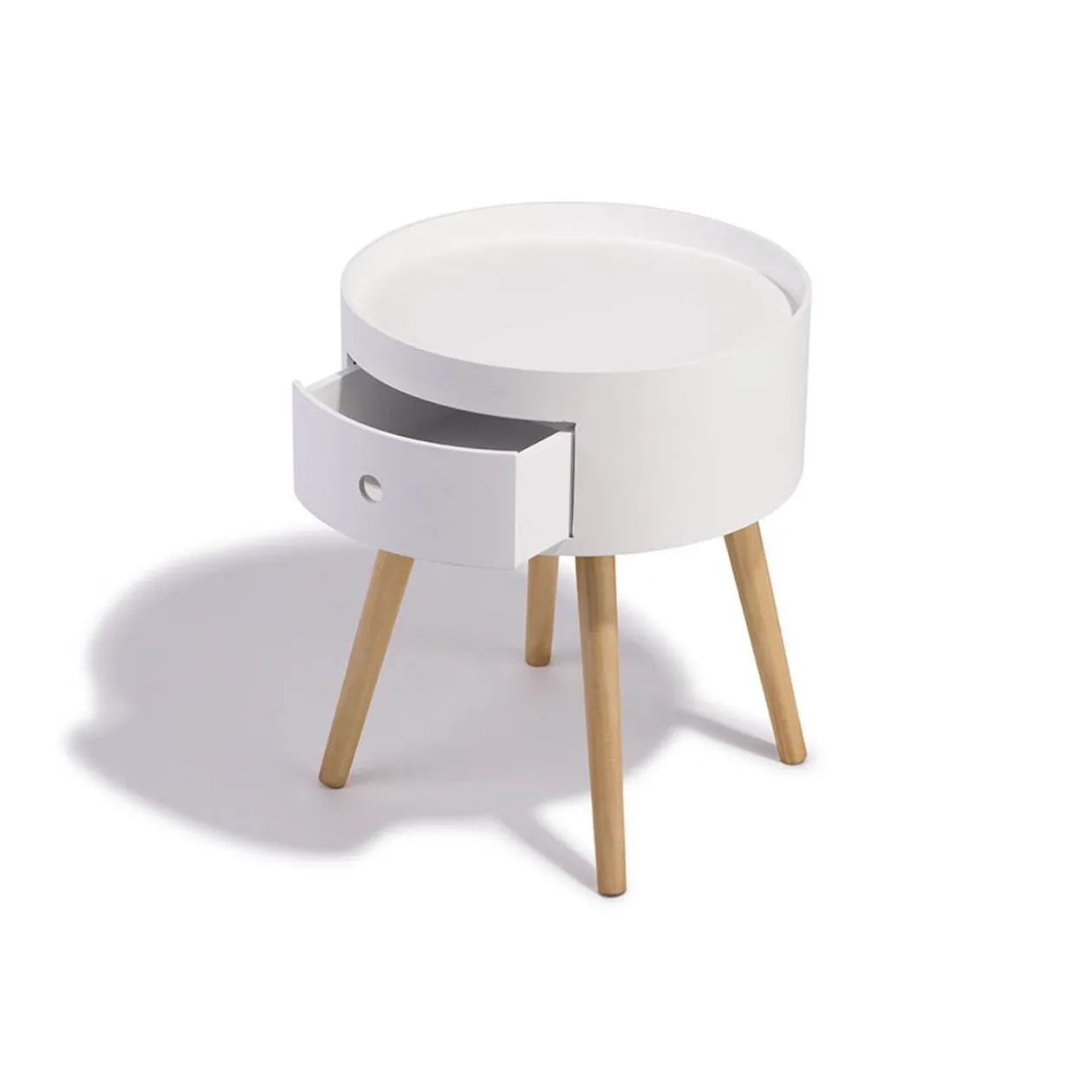 Table de chevet Bergen blanche 1 tiroir