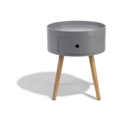 Table de chevet Bergen gris anthracite 1 tiroir