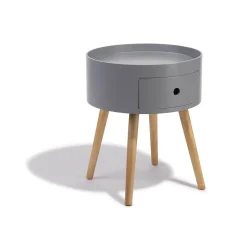 Table de chevet Bergen gris anthracite 1 tiroir