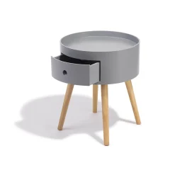 Table de chevet Bergen gris anthracite 1 tiroir