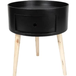 Table de chevet Bergen noir 1 tiroir