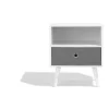 Table de chevet Bilbao blanche 1 tiroir et 1 niche
