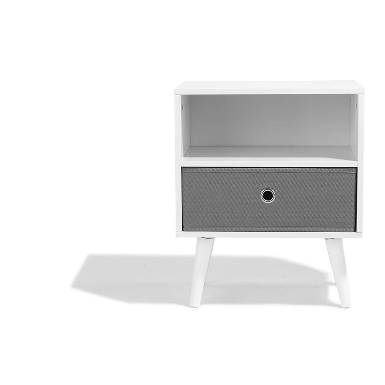 Table de chevet Bilbao blanche 1 tiroir et 1 niche