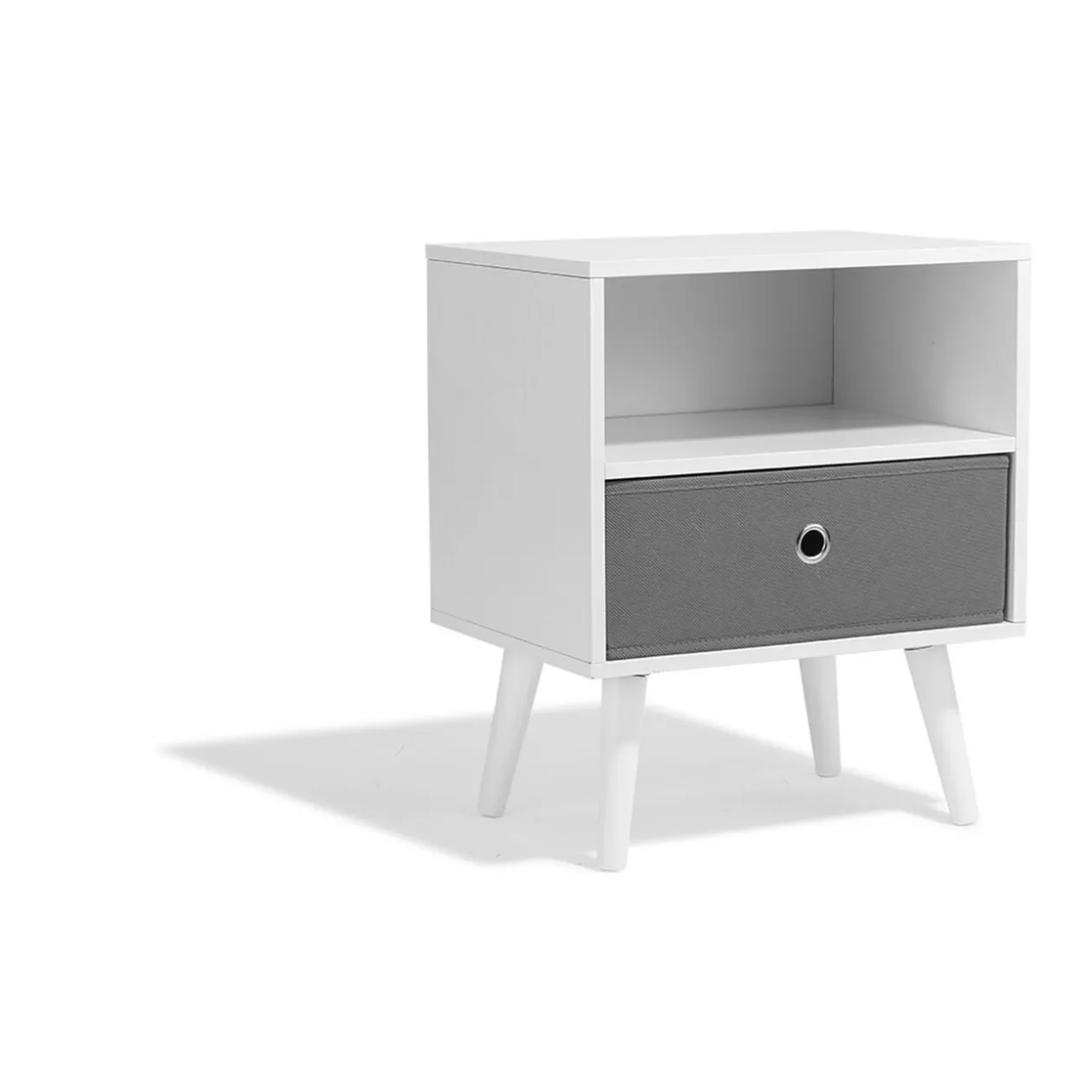 Table de chevet Bilbao blanche 1 tiroir et 1 niche