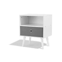 Table de chevet Bilbao blanche 1 tiroir et 1 niche