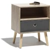 Table de chevet Bilbao naturelle 1 tiroir et 1 niche