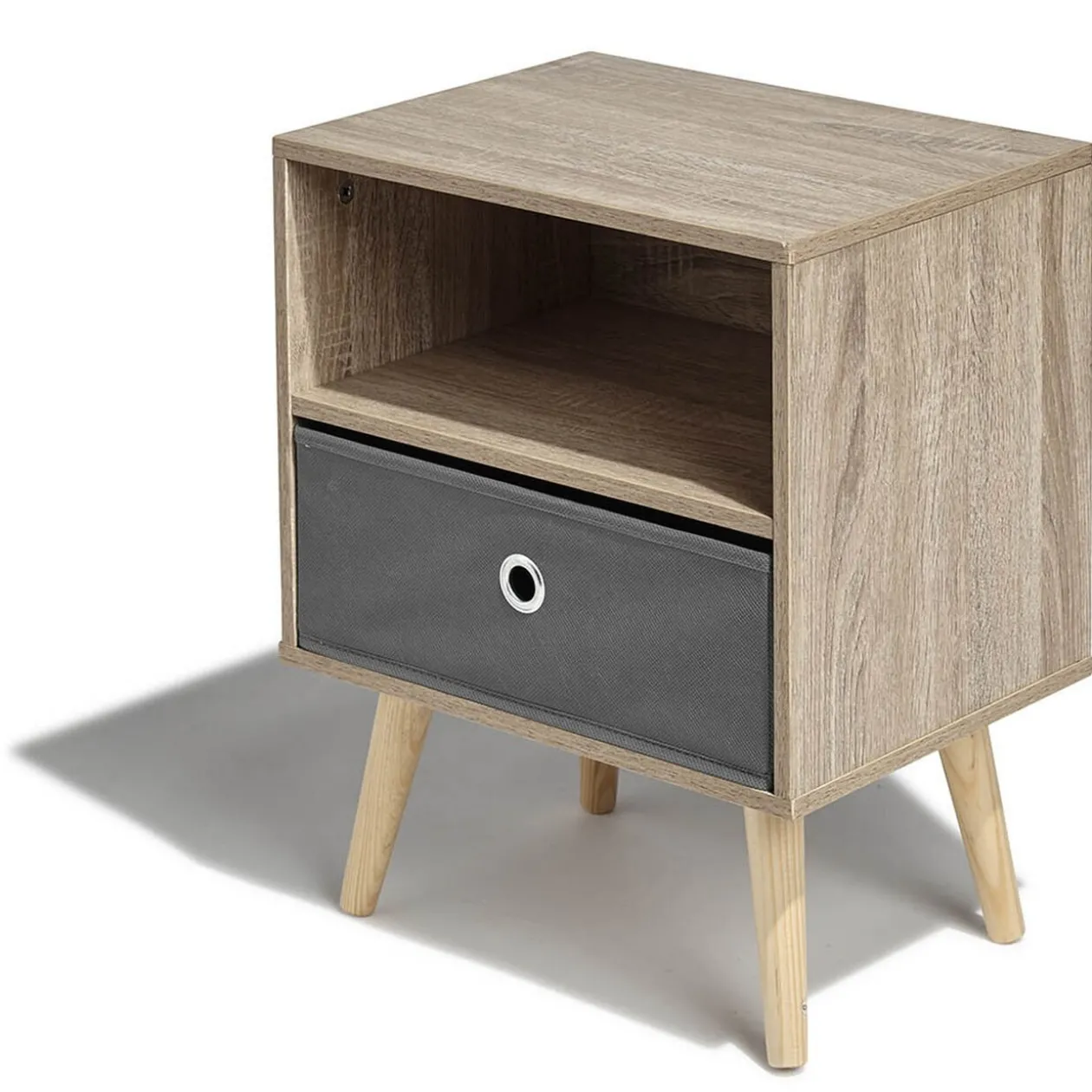 Table de chevet Bilbao naturelle 1 tiroir et 1 niche