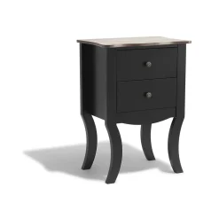 Table de chevet Birmingham noire 2 tiroirs