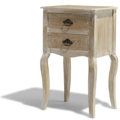 Table de chevet Cassandre naturelle 2 tiroirs