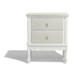 Table de chevet Hortense blanche 2 tiroirs