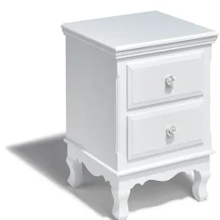 Table de chevet Iris blanc 2 tiroirs