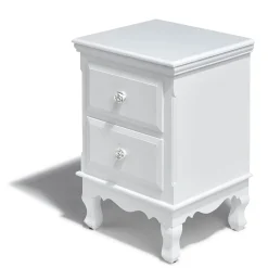 Table de chevet Iris blanc 2 tiroirs