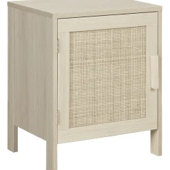 Table de chevet Kanna 1 porte cannage rotin L.40 x P.30 x H.48 cm