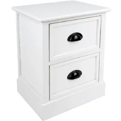 Table de chevet Louis blanche 2 tiroirs