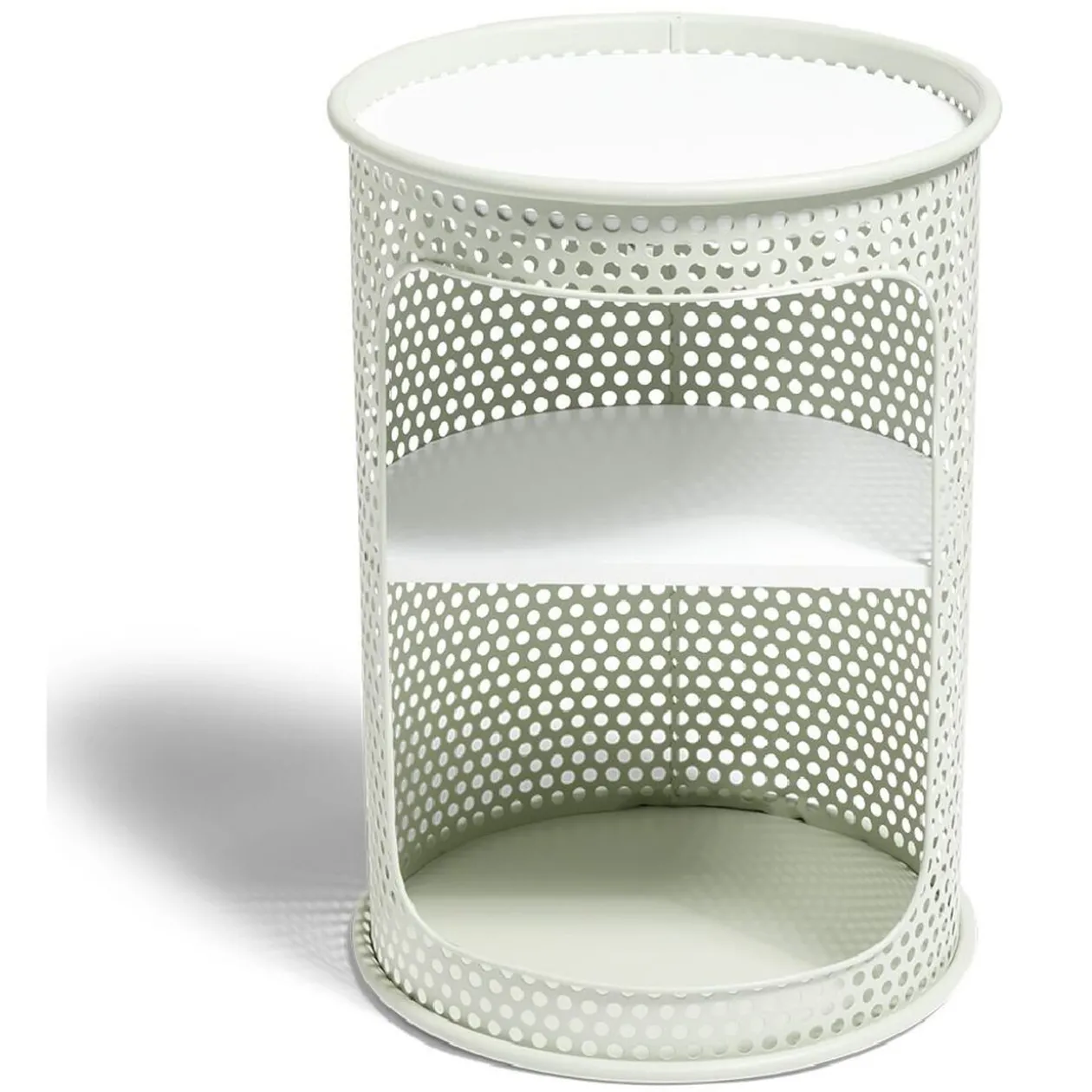 Table de chevet Mahel Ø33xH47cm bois et acier vert pistache