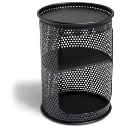 Table de chevet Mahel Ø33xH47cm bois et acier noir