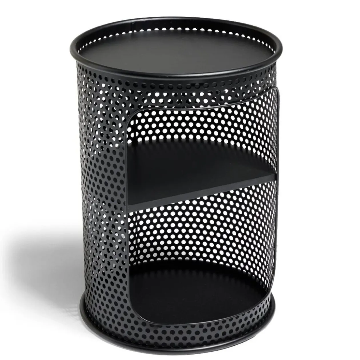 Table de chevet Mahel Ø33xH47cm bois et acier noir